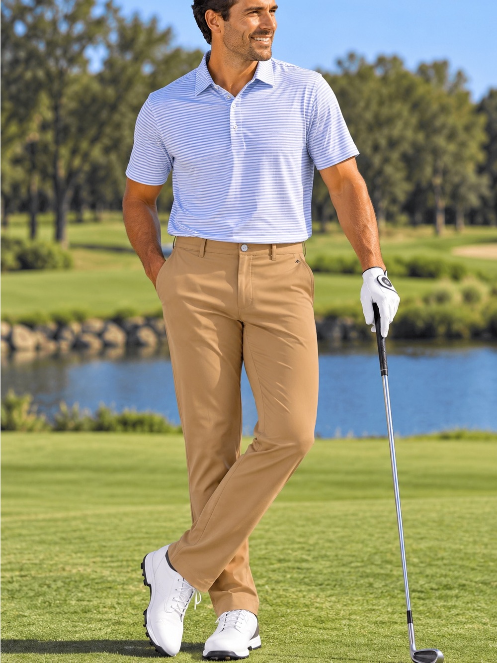 Maide by Bonobos Men's Khaki/Tan Stretch Golf Chinos